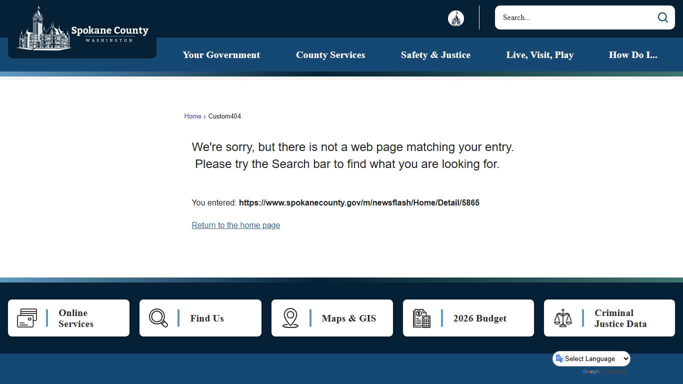 Custom404 • Spokane County, WA • CivicEngage